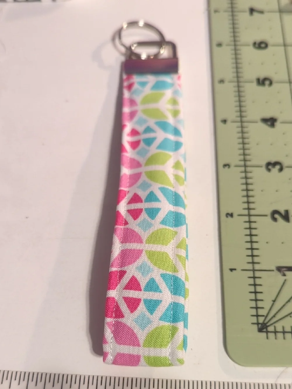 Colorful Peace Sign Fabric Keychain Wristlet